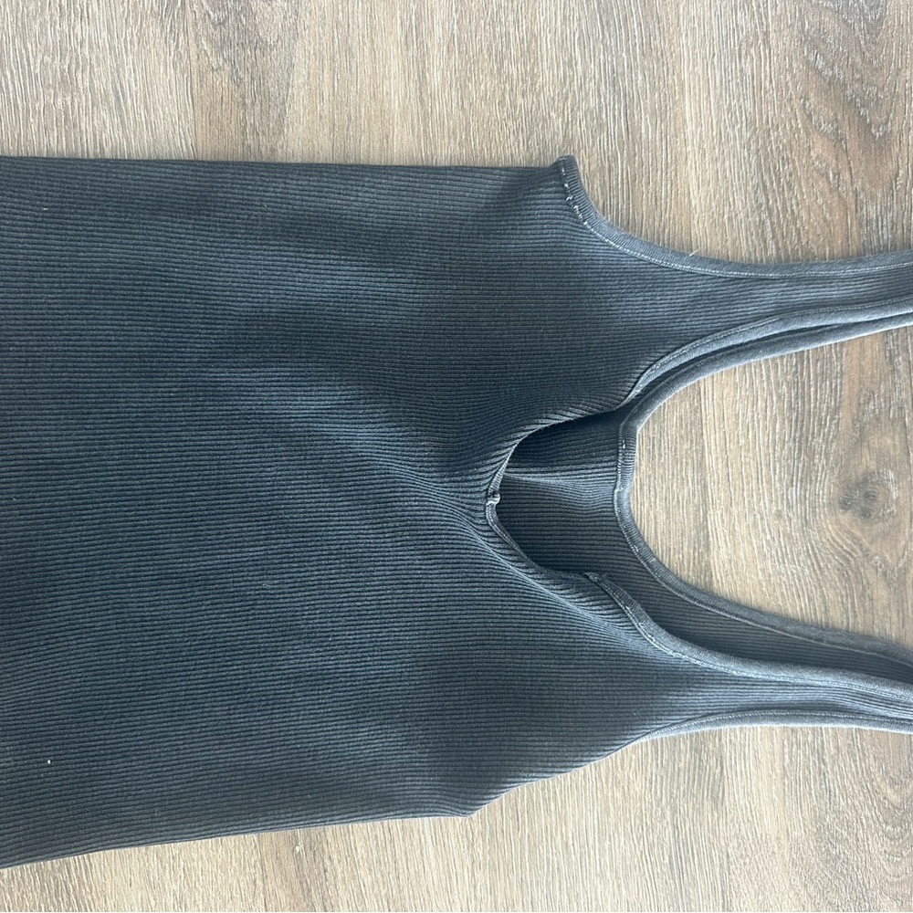 Black Sleeveless Ribbed Top